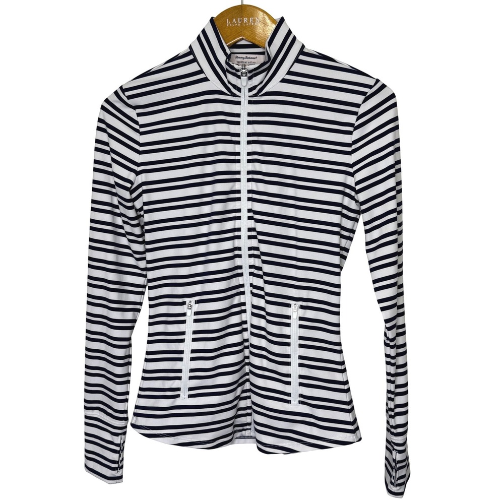 Tommy Bahama Everyday Active Zip Front Jacket Womens XS White/Blue